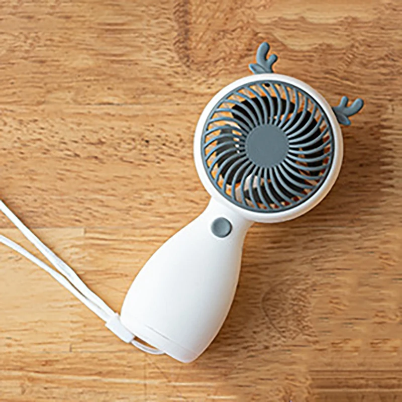 Cute Hand-Held Fan, USB Charging, Portable Wind Power Ultra-Quiet Mini Multi-Function Electric Fan