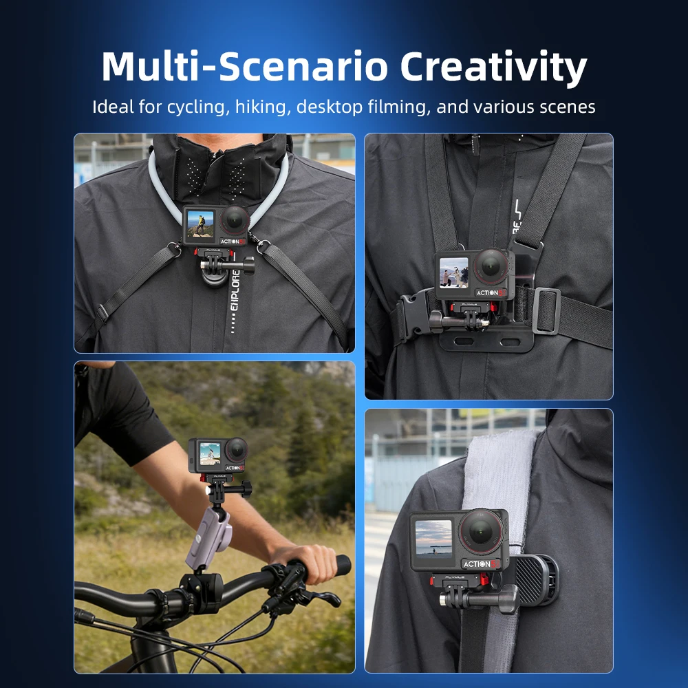 Flymile Drehbarer Magnetischer Halterungsadapter für DJI Action 5 Pro 4 3 Kamera Schnellwechselbasis mit Klappbarer Doppelkralle 1/4 Schraubenloch – Detail 8