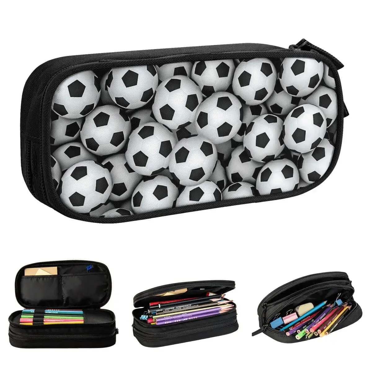 Soccer Balls Pencil Cases New Sport Play Game Pen Box Bags Kids Big Capacity Office Gifts Pencilcases