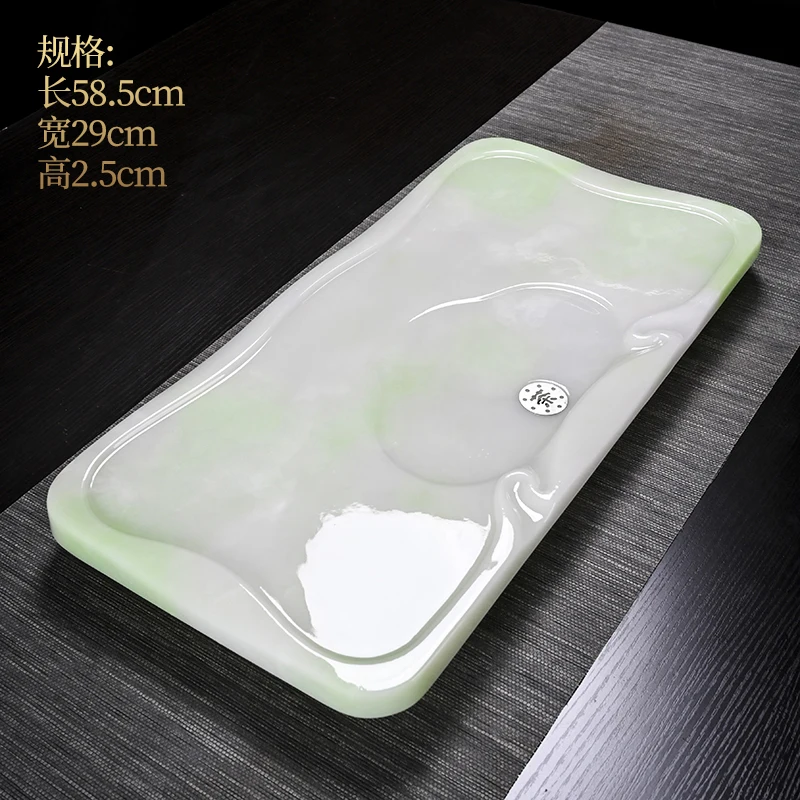 Jade  tray tea table office light luxury modern stone household stone with drainage tea sea Chinese kung fu tea set