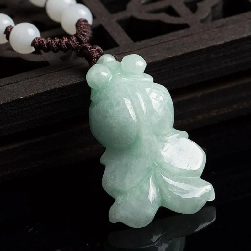 

Jade Goldfish Necklace, Rich and Noble Fish Pendant, Goldfish Pendant Necklace.