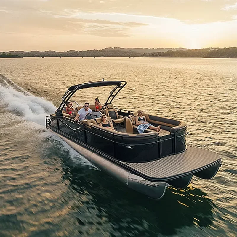 Wholesale customized aluminum pontoon boats for fishing, cruising and party leisure made in China factory.