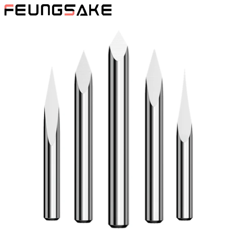 1pc 3.175mm Three-edged sharp knife Carbide milling cutters Engraving machine tools Woodworking wood carving tools for metal