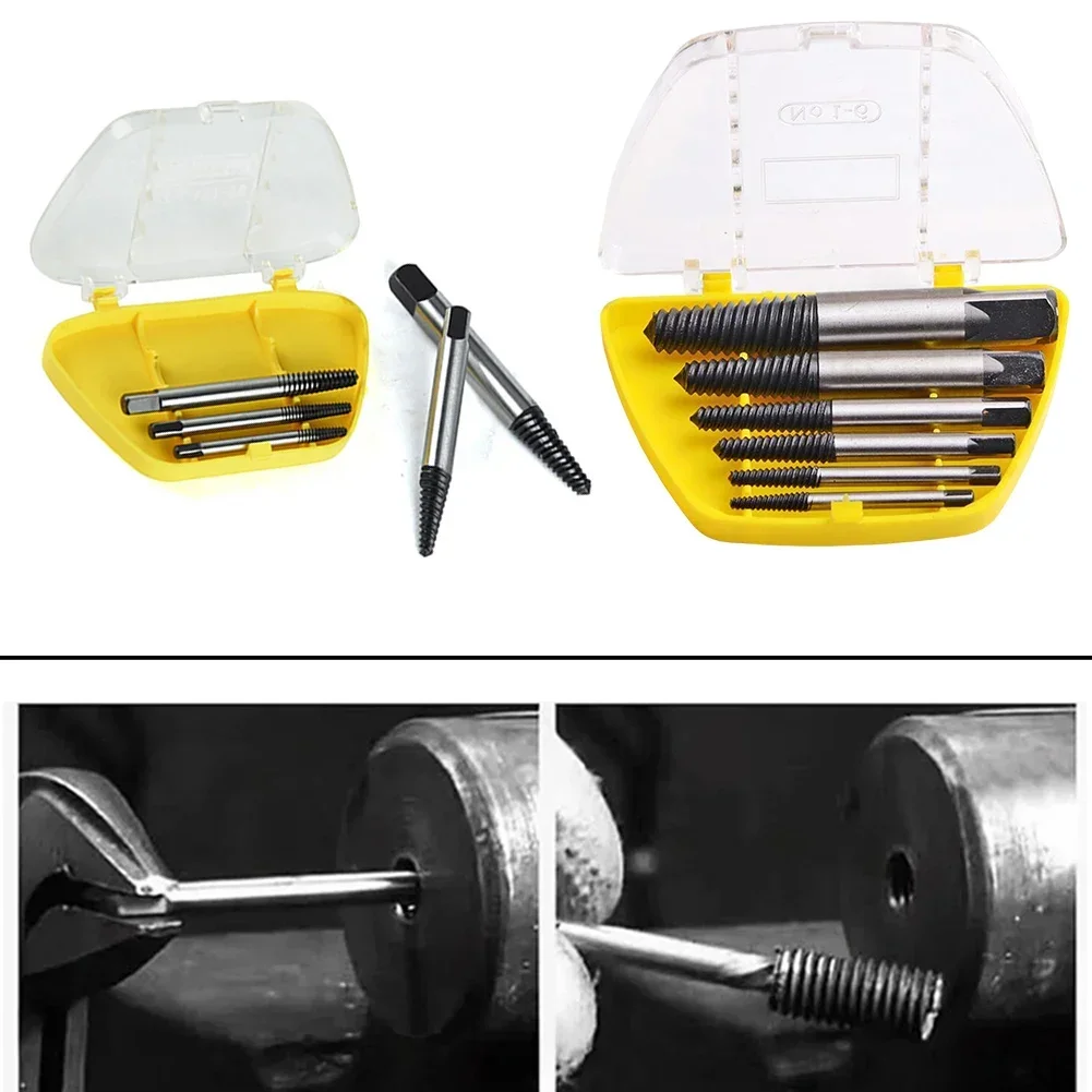 5/6pcs Damaged Broken Screw Remover Extractor Drill Bit Steel Center Drill Remover Woodworking Tools Accessories