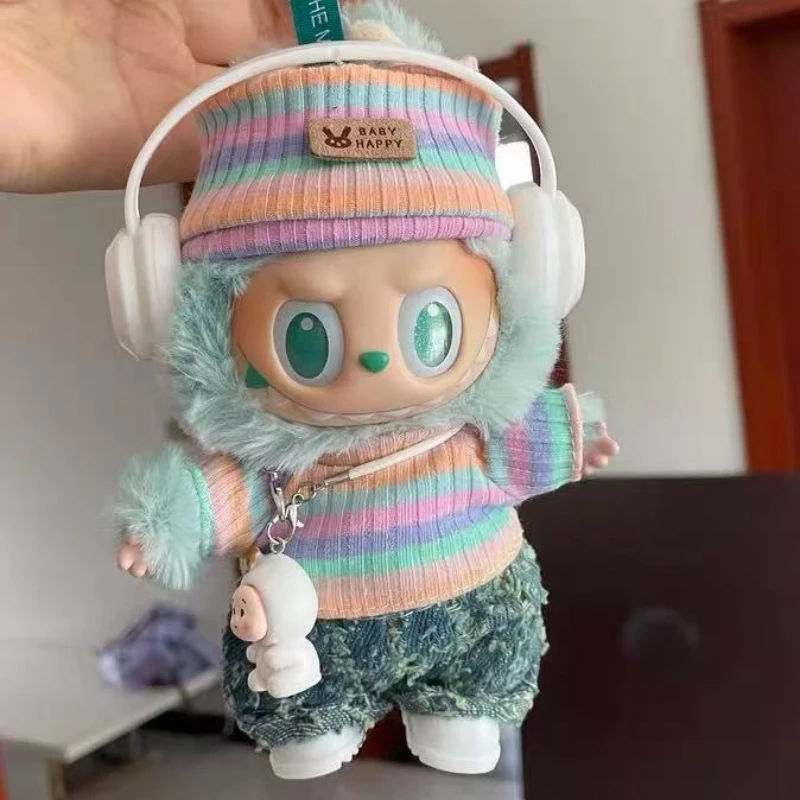 

Для 15/17 см плюшевые куклы Labubu II, мини-модный милый комбинезон, платье, комплект одежды, наряд, аксессуары для кукол, одежда, подарок
