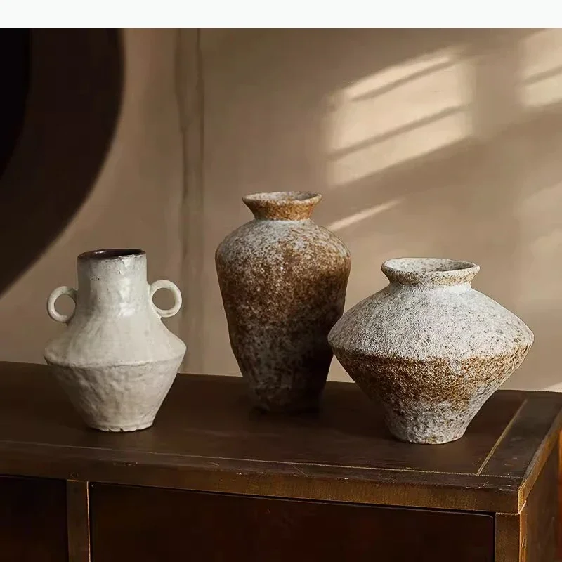 Retro Style Ceramic Vase Table Decoration Incomplete Aesthetics Flowers Arrangement Classical Floral Vases Room Aesthetic Decor