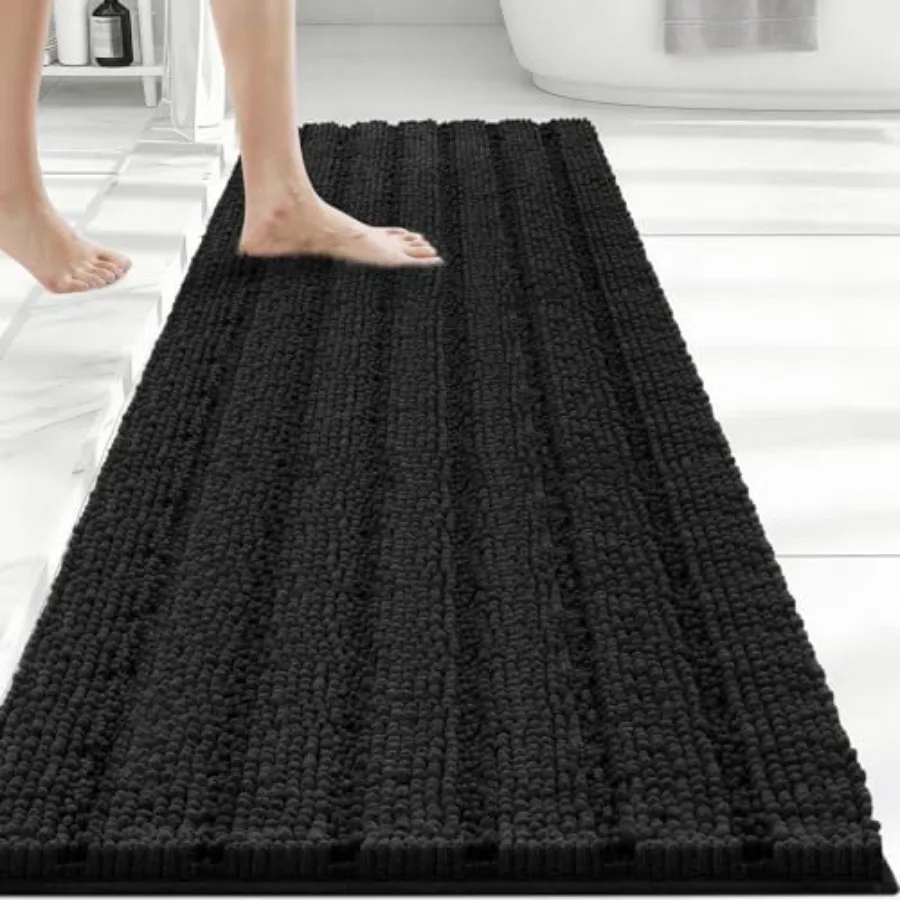 

48"×24" Chenille Bath Mat Non-Slip with Backing Bath Rug Ultra-Absorbent and Machine Washable Bathroom Mat Quick-Dry Design. Id