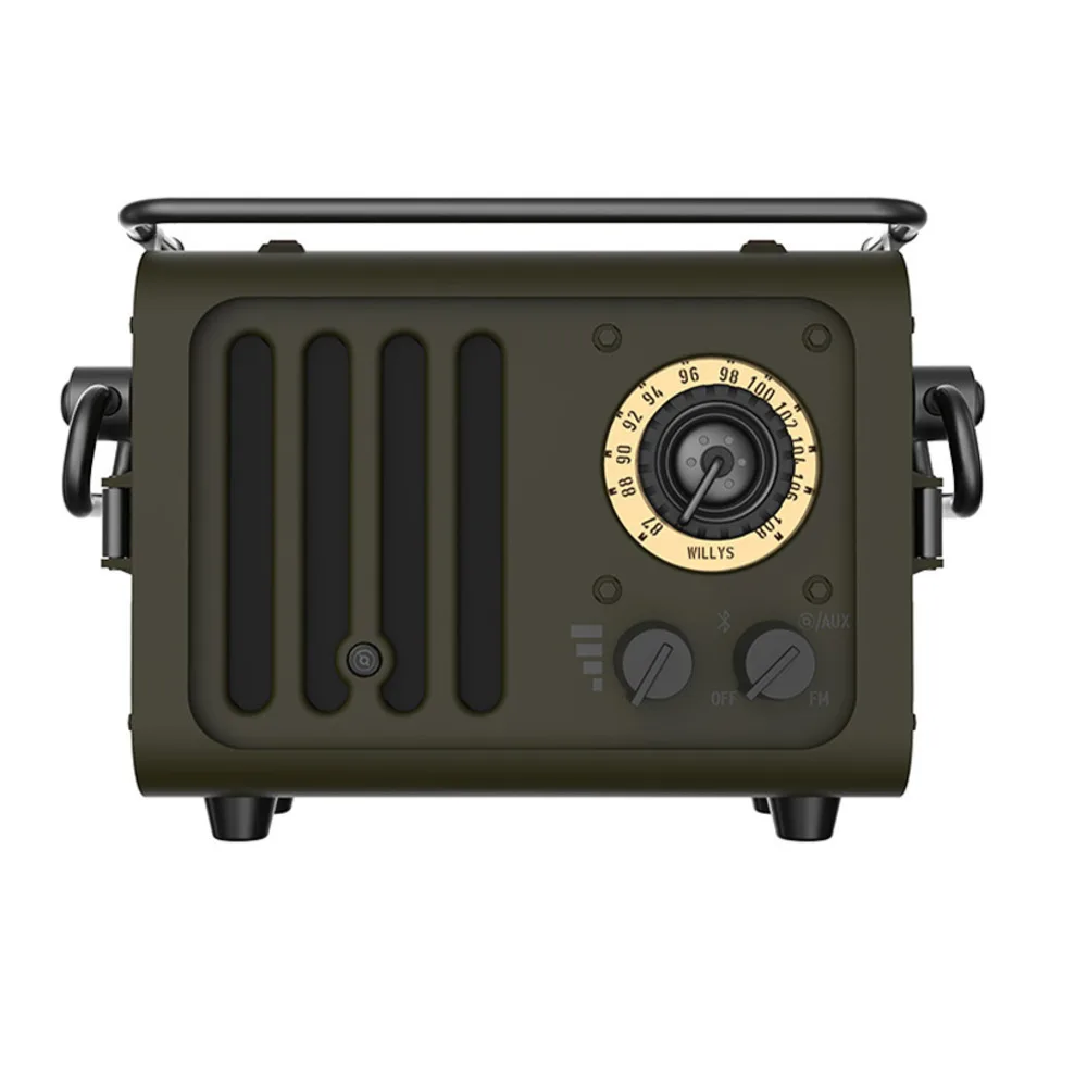 Original XOG Bluetooth Speaker Retro Jeep Style FM Stereo Surround Bass Boost Hi-Res Speaker Portable Outdoor Camping Sound Box