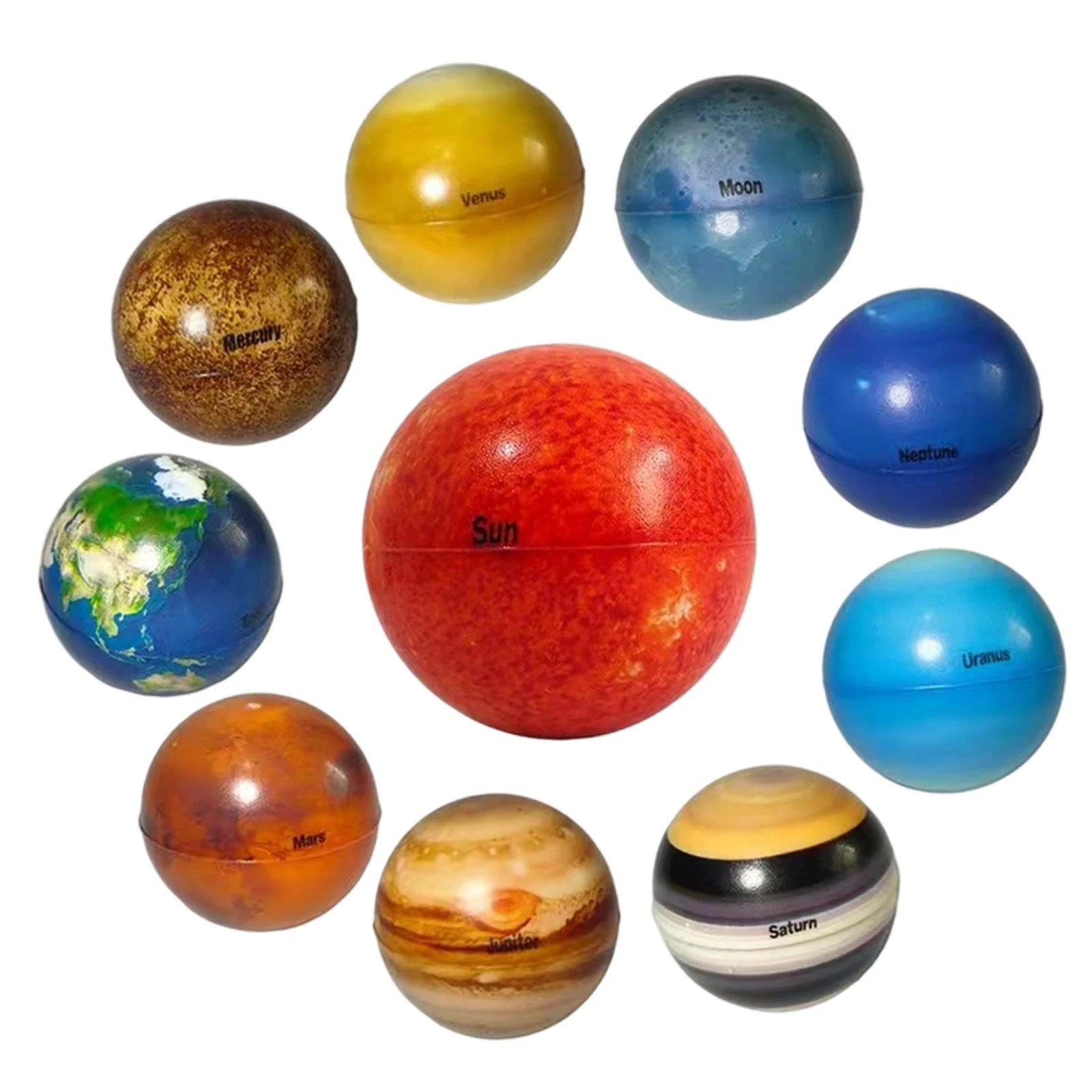 10x Solar System  Planets Solid Sponge Soft Ball Eight Planetary Balls Space Astronauts Toy for Home Decorative Kids Toys