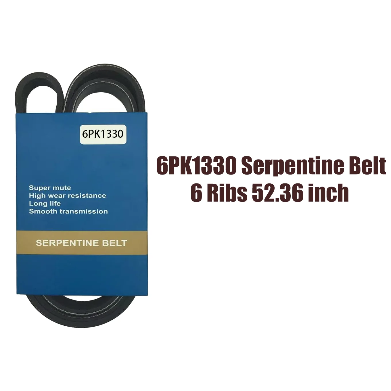 

6PK1330 Serpentine Belt 6 Ribs52.36 inch for Intrepid 2002-2004 K3500 1990 C230 1999-2000 SLK230 1998-2000 Altima 1995-1997 EPDM