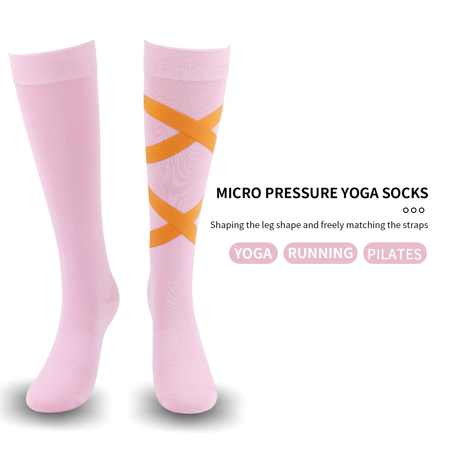 Pressure belt ballet style yoga socks 3D silicone anti slip particle high tube socks gym women\'s running  skipping sports