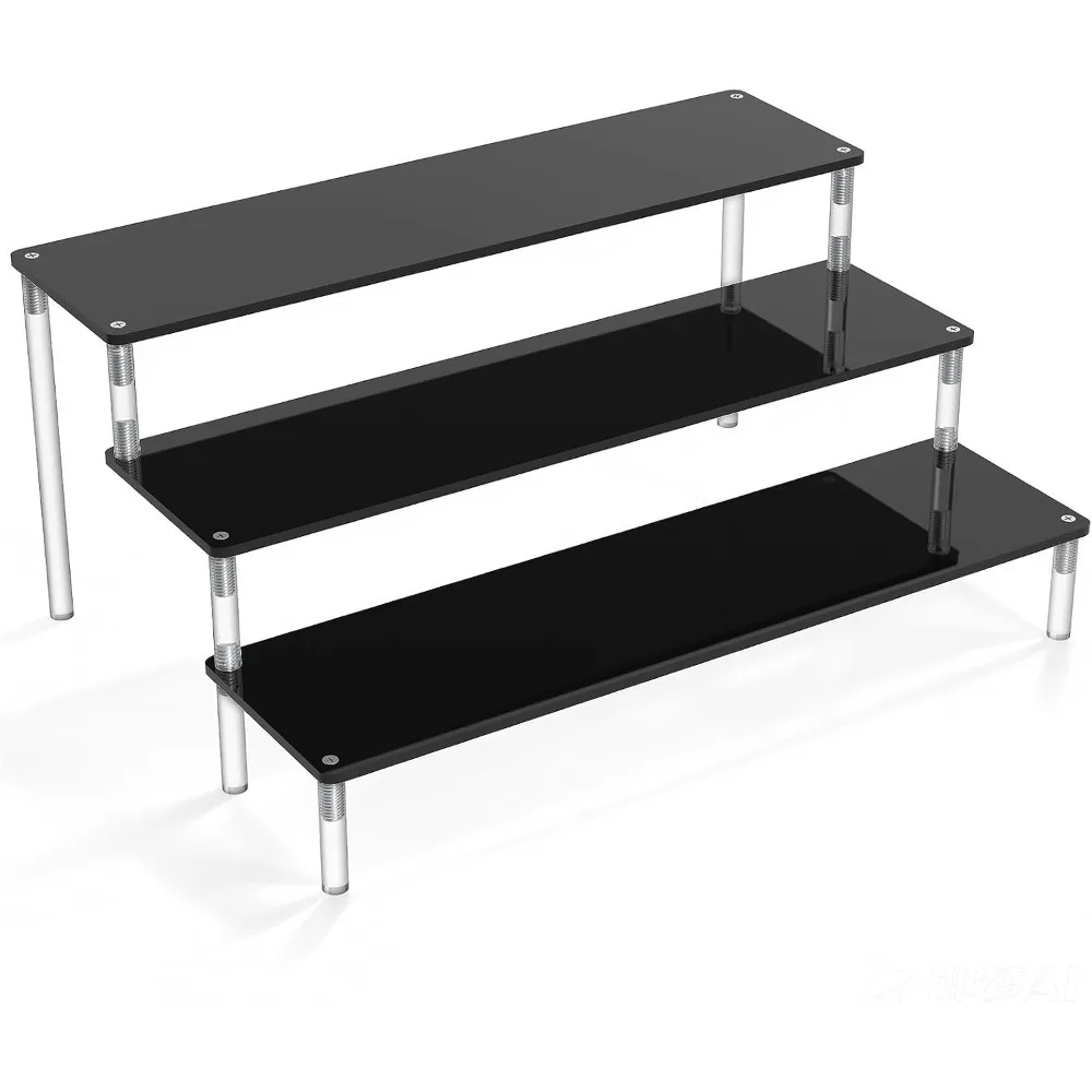 Acrylic Display Riser, Black Perfume Organizer, 3 Tier Cupcake Stand, Collectible Display Stand