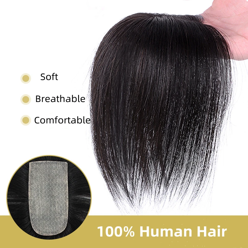 Women Hair Topper Human Natural Hairpiece Woman Hair Prosthesis Silk Base Wigs With Clips Straight Hair Replacement Toupee