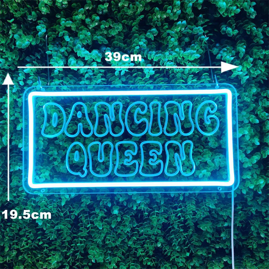 Dancing Queen Neon Sign Light 3D Carving with USB Powered Switch Bright LED Light Wall Decor for Dance Studio Club Prom Bar Neon