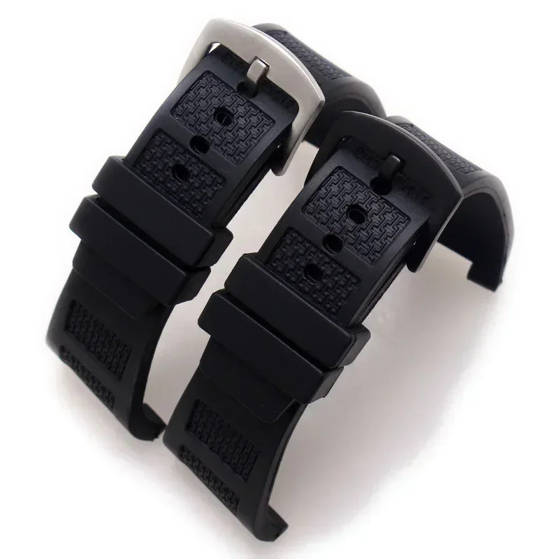 For IWC Silicone Concave Interface Men with Tool Watchband Engineer Iw323602 Iw376501 Iw322503 30x16mm Rubber Watch Straps