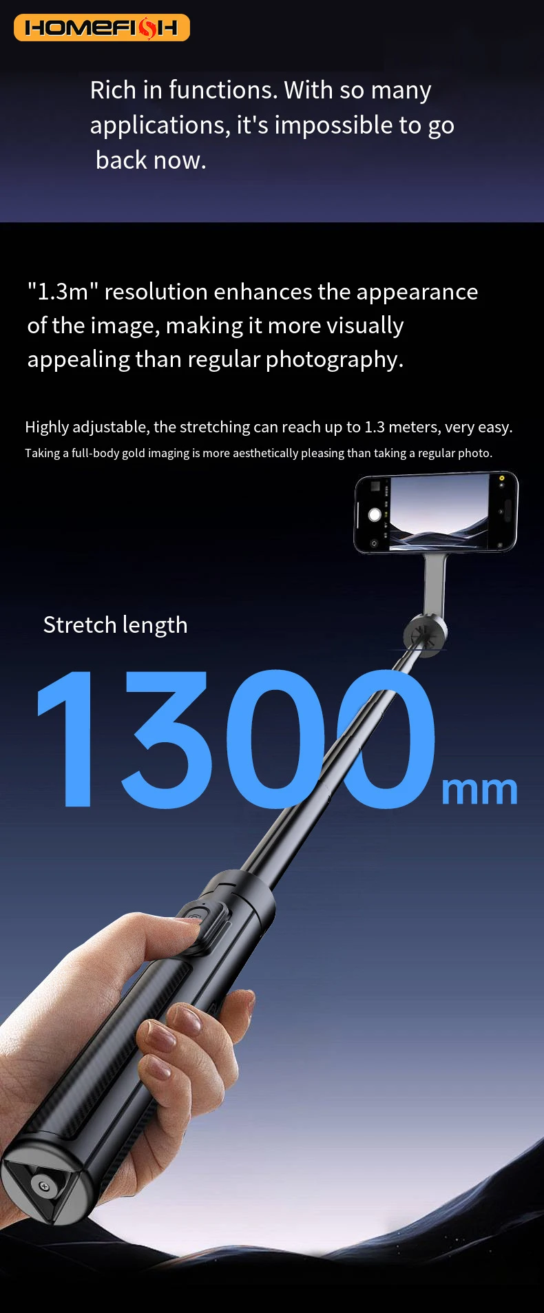 T18 Magnetisches Handy-Stativ, kabelloser Handyhalter, Selfie-Stick, Tischstativ – Detail 4