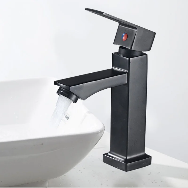 

Bathroom Faucet Cold Water Sink Mixer Tap High Quality Paint Basin Faucets Single Hole Tapware Square Faucet