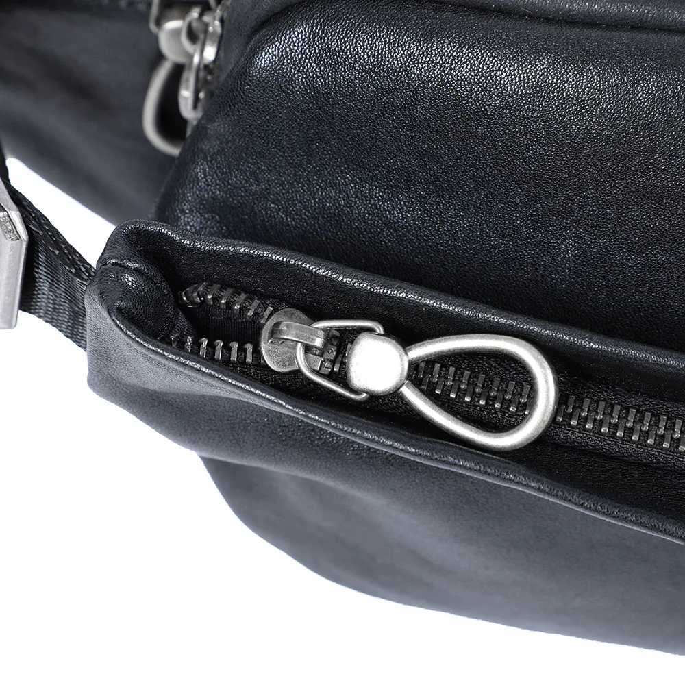 S.WORKER Premium Echtleder Herren-Brusttasche Modische Vollnarbenleder-Umhängetasche für Männer Schultertasche Sling Bag – Detail 20
