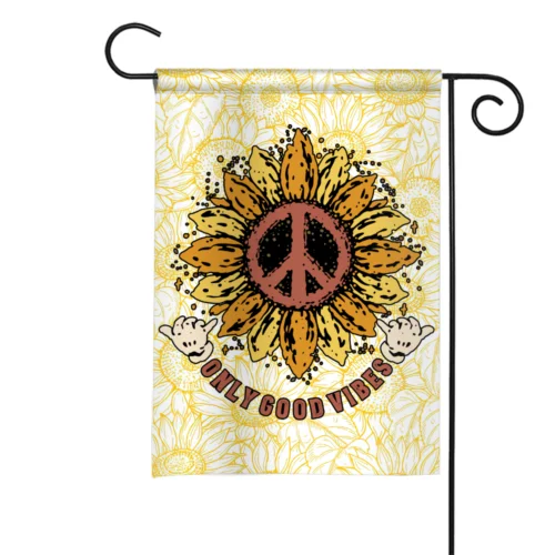 Good Vibes Only Sunflower Hippie Soul Flag,Love Peace Bohemian Hippie Sunflower ZZU WWL IIC