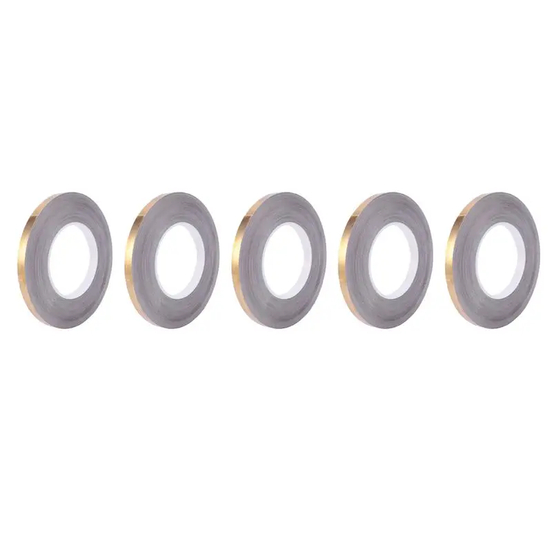 A25F-5 Pcs 50 Meter Gold Self-Adhesive Stickers Waterproof Tile Wall Tile Space Sealing Tape Strip Stickers Decals Home Decor