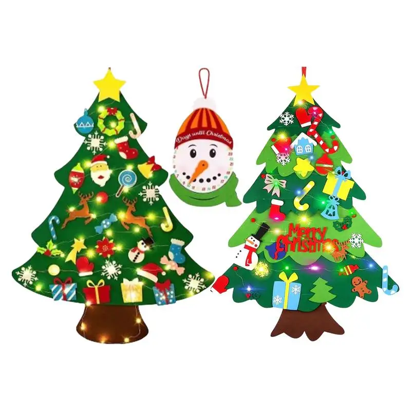 Felt Christmas Tree For Kids Felt Christmas Tree Kit Creative Kids Christmas Tree Toy Felt Christmas Tree Decor With LED String