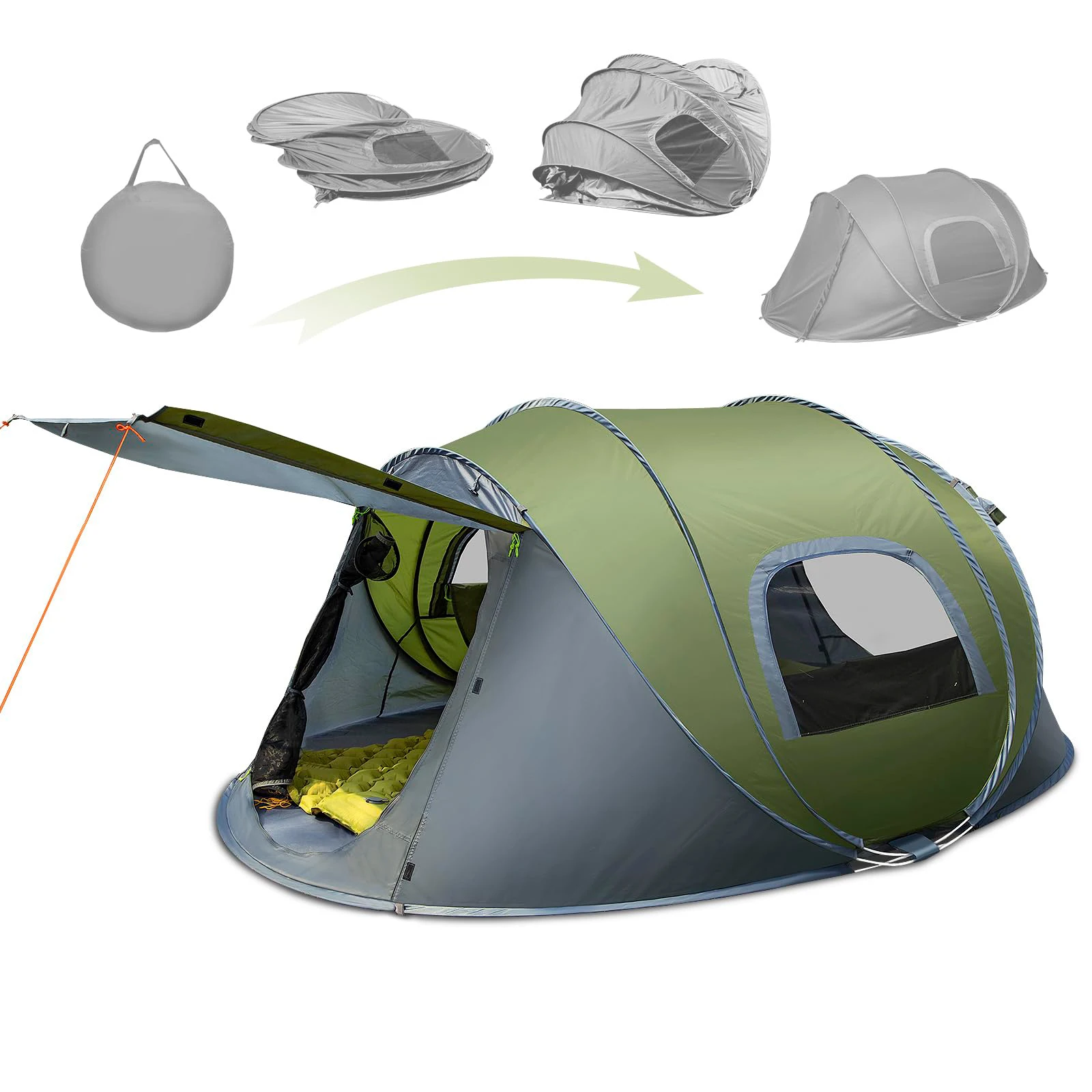 Large Space Family Tent for Outdoor Camping and Hiking Waterproof Open Top Summer Tentcustom