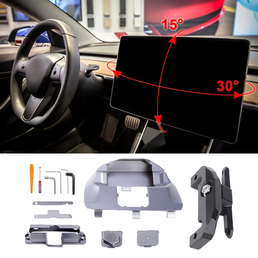 Screen Swivel Tilt Mount Central Control Rotate Holder Four Direction Screen Mount Fit for Tesla Model Y Model 3 2017-2023