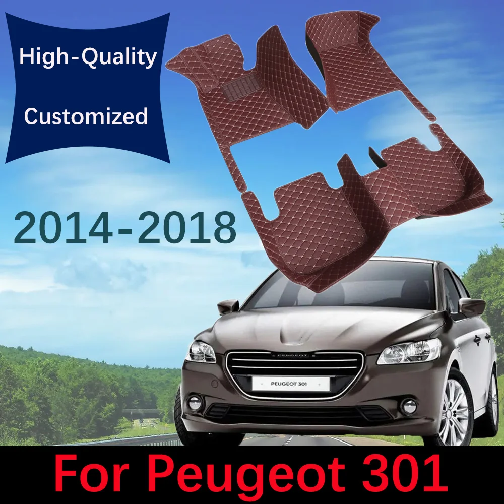 

Кожаные автомобильные коврики для Peugeot 301, 2014, 2015, 2016, 2017