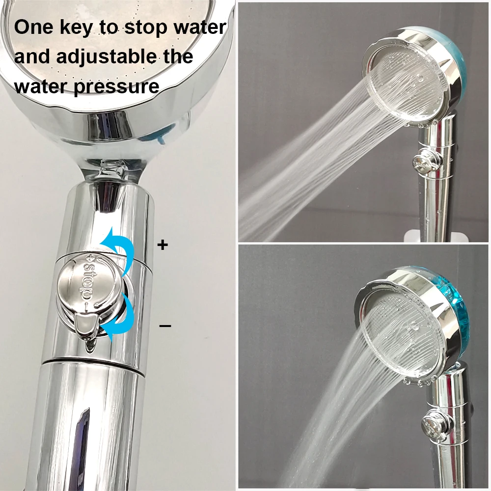 High-Pressure Shower Head Handheld Turbo Fan Showerhead With Filter Water Saving Spray Rainfall Shower Bathroom Accessories