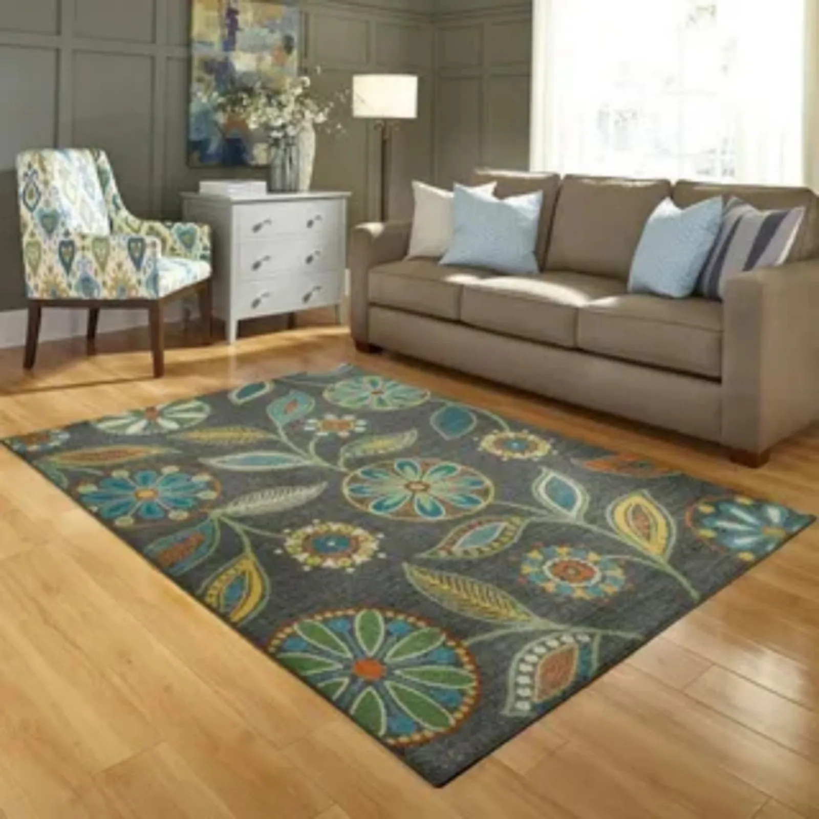 

Maples Rugs Reggie Floral Runner Rug Non Slip Hallway Entry Carpet Machine Washable Suitable for Bedroom Bathroom and Office Room Multi 3'10*2'6