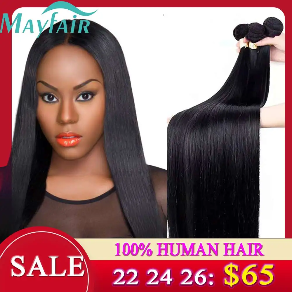 

12A Straight Human Hair Bundles 30 inch Raw Hair Bundles Long Thick Natural Bundles Cheap Brazilian Hair Weave Extensions 100g