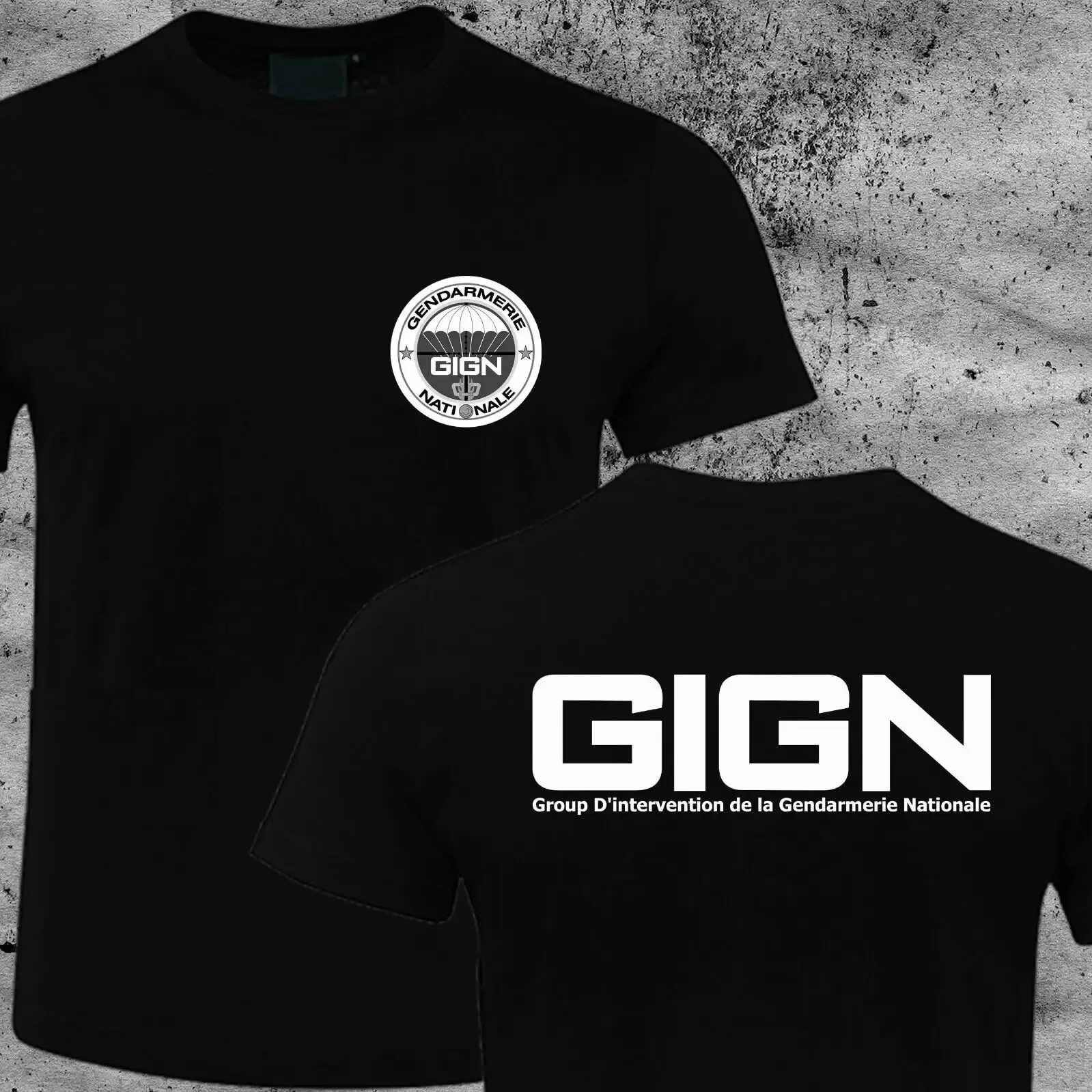France French Special Elite Forces GIGN Raid BRI Men T-shirt 100% Cotton High Quality Summer Round Neck Short Sleeves