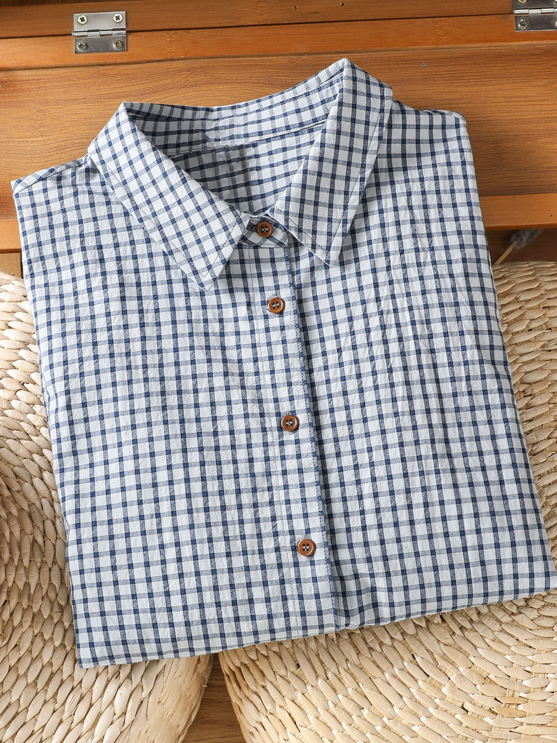 Üst Düzey Mavi Beyaz Ekoseli U - Vintage Fashion Years incelemesi ve fiyatı