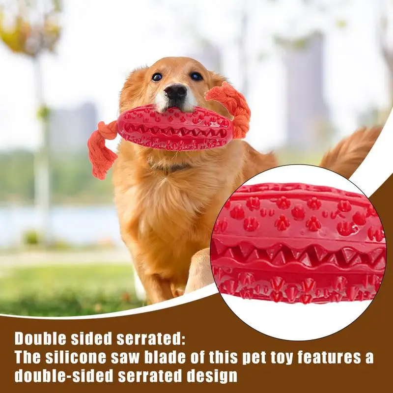 Pet Interactive Chew Toy Double-Sided Sawtooth Dog Toy For Healthy Teeth Food Dispenser Toy With Knotted