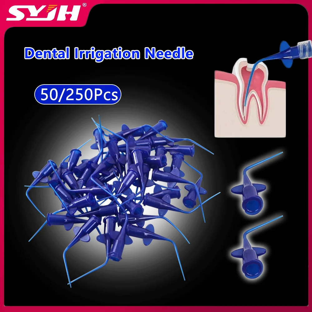 

50/250Pcs SYJH Dental Disposable Syringe Delivery Tip Periodontal Irrigation Endodontic Needle Root Canal Applicator 0.25mm