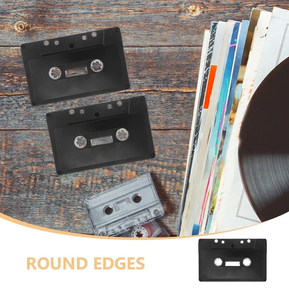 

5pcs Black Blank Cassette Tapes Retro DIY Decoration Smooth Surface Vintage Wall Decor Easy Install Clean