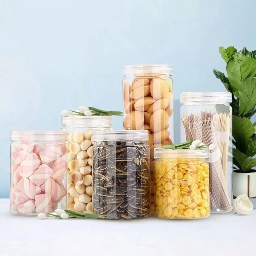 1Pc Food Sealed Glass Tank Food Container Cookie Jar Kitchen Miscellaneous Grain Transparent Organizer