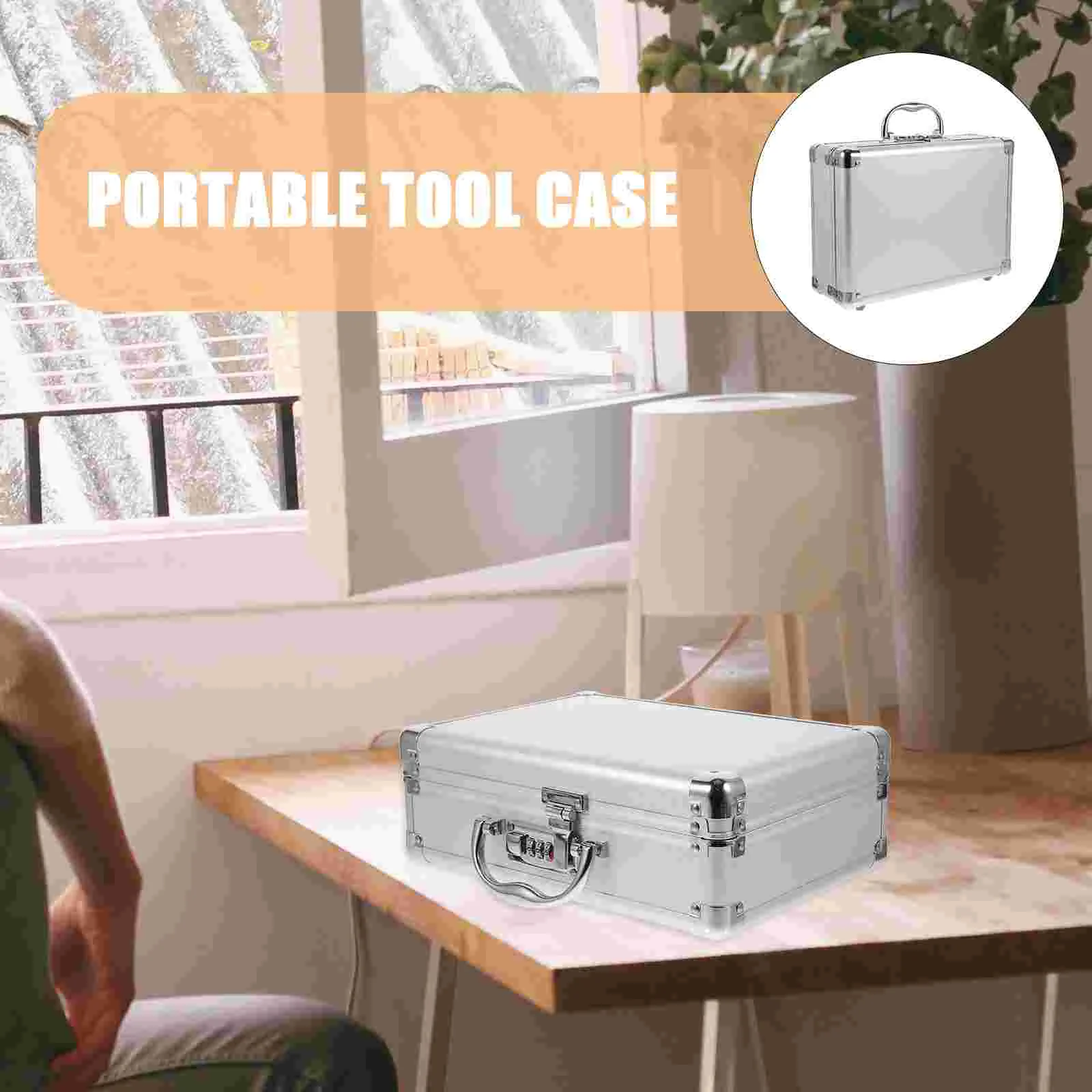 Aluminum Alloy Briefcase Strong Hard Container Case Makeup Tools Storage Briefcase metal case briefcases for men