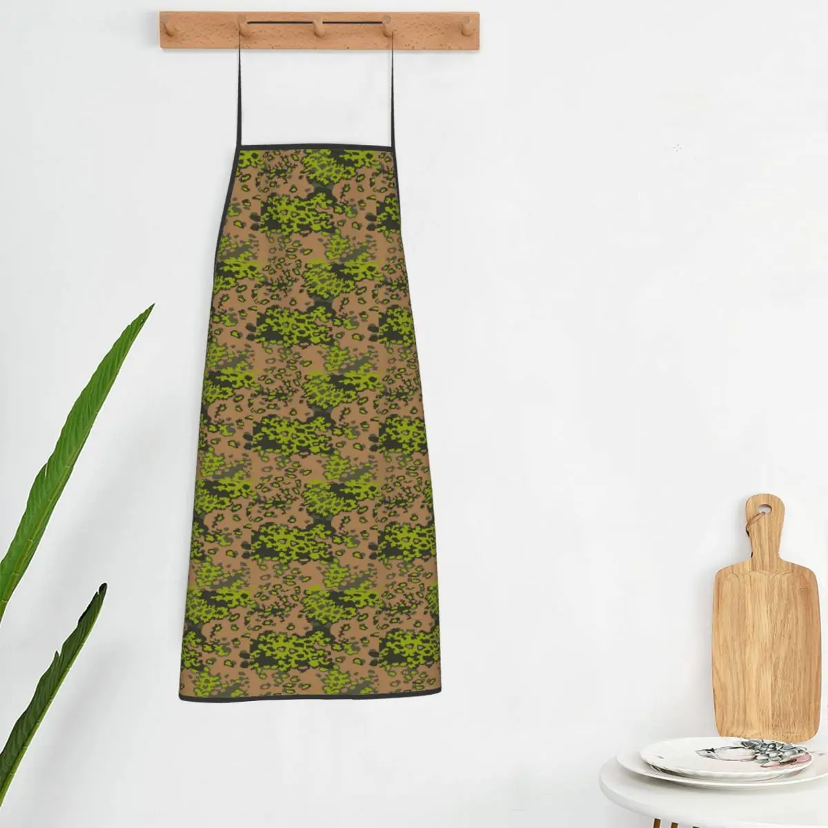 Splintertarn German WW2 Camouflage Army Military Camo Apron Chef Cooking Tablier Bib Kitchen Cleaning Pinafore for Women Men