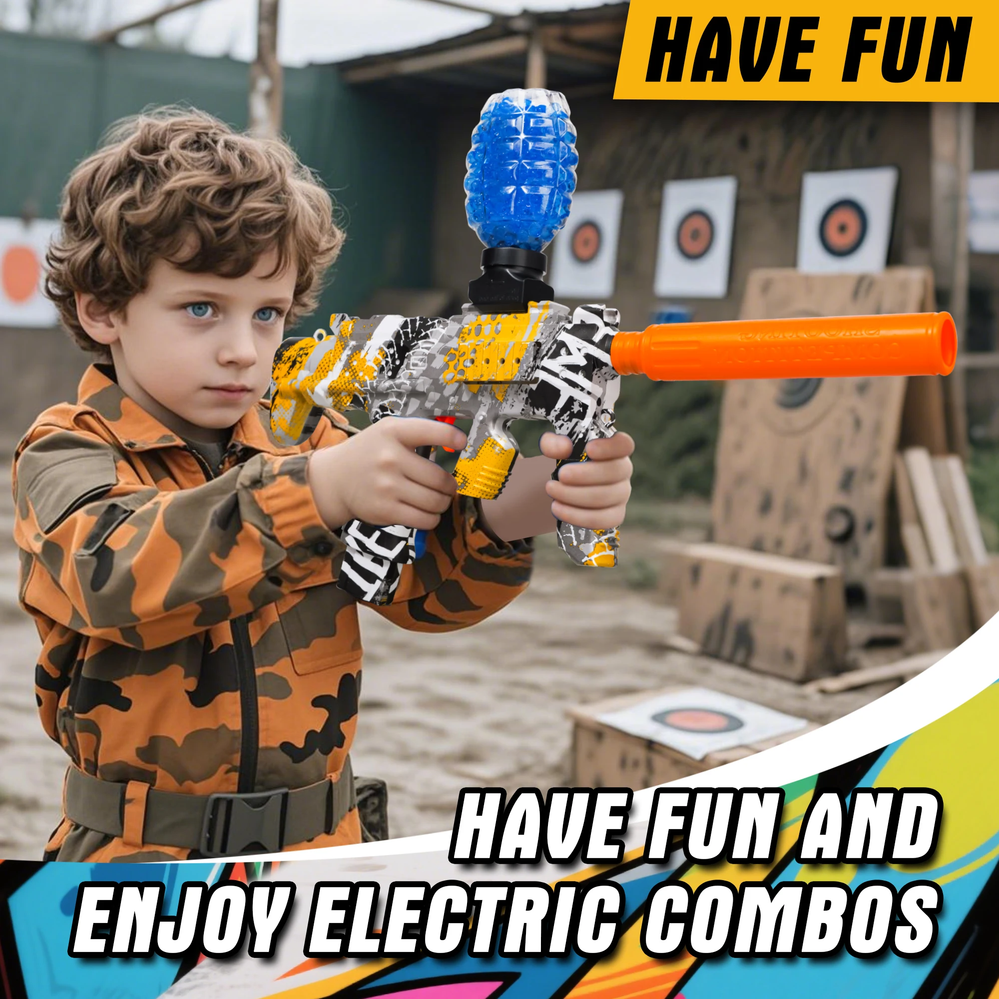 Electric Gel Ball Blaster, High-Speed Automatic Gel Ball Launcher – ideal for outdoor activities, shooting games