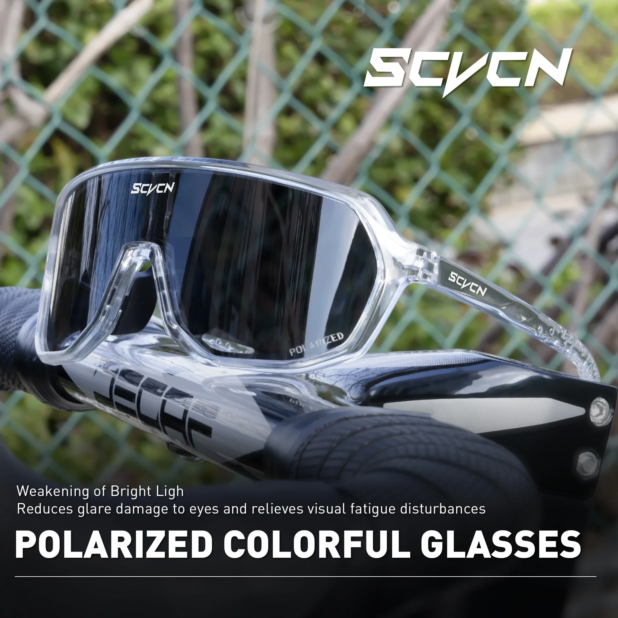 SCVCN Men Fashion Polarized Sunglasses for Driving Cycling Glasses Bicycle Mountain Bike Women UV400 Casual Glasses