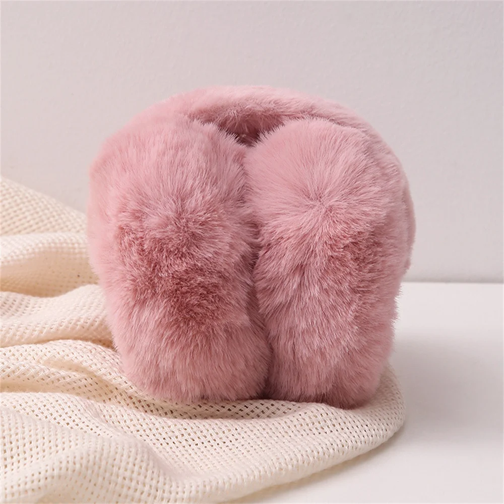 Fashion Plush Ear Muffs Foldable Thicken Wool Ear Cover for Women Men Winter Warm Suede Earflap Outdoor Cold Protection Earmuffs