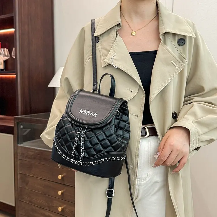 

New 822 Backpack Light Luxury Small Bag Fashionable Versatile Small Backpack Travel Bag Small Schoolbag