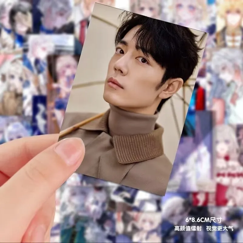 Xiao Zhan Laser Small Card Photo Double sided Small Card Same Style 55 Sheet Boxed Gift