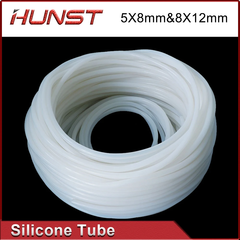 

HUNST Silicone Tube 5x8mm 8x12mm Water Pipe Flexible Hose For Water Sensor & Water Pump & Water Chiller & CO2 Laser Tube.