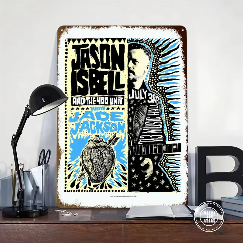 Jason Isbell and the 400 Unit Concert Poster Retro 3D Printed Metal Signs Customized Wall Hanging Gift for Home Decorations Art