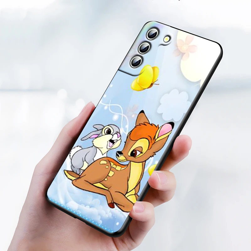 Bambi Disney Cartoon Phone Case For Samsung Galaxy S22 S21 S20 FE Ultra Pro Lite S10 S10E S9 S8 Plus 5G Black Soft Cover