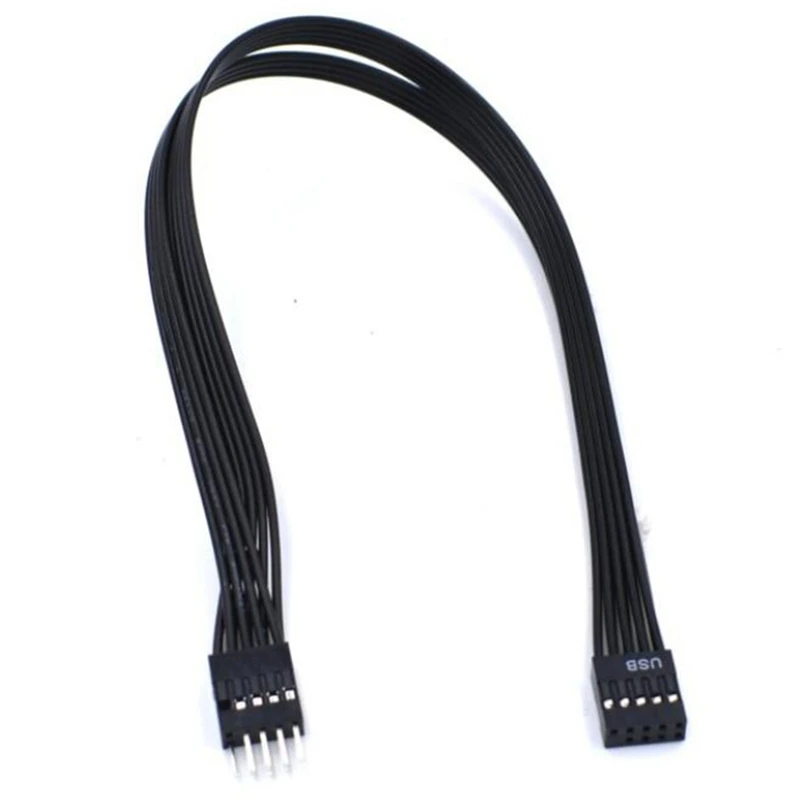 Mainboard 9Pin USB 2.0 Male To Female Extension Data Cable Cord Wire Line 30Cm USB Extension Cable, 4 Pack