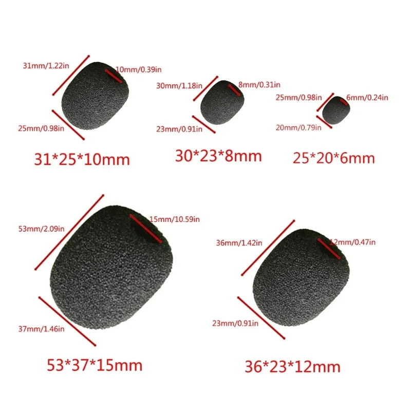 10pcs Headset Replacement Cover Gooseneck Sponge Foam Microphone Windscreen Protector view 6