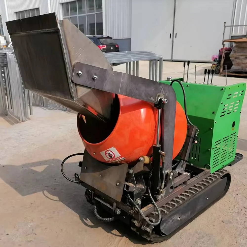 YG Customized New Mini Concrete Mixer Self-Loading Crawler Cement Mixer 280l High Quality Concrete Mixing Machine Free Shipping